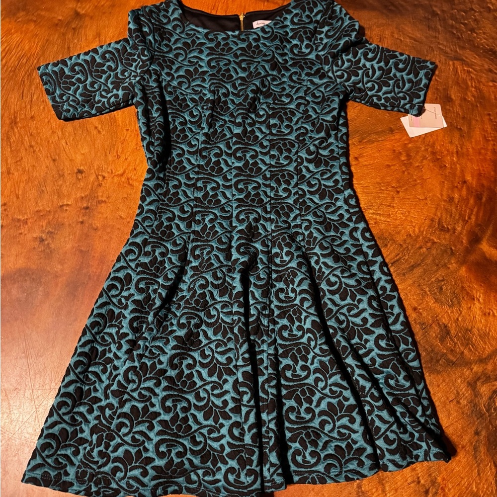 Danny & Nicole Black and‎ Teal Dress
